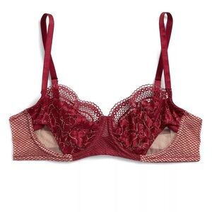 Adore Me Burgundy Lace Underwire Bra